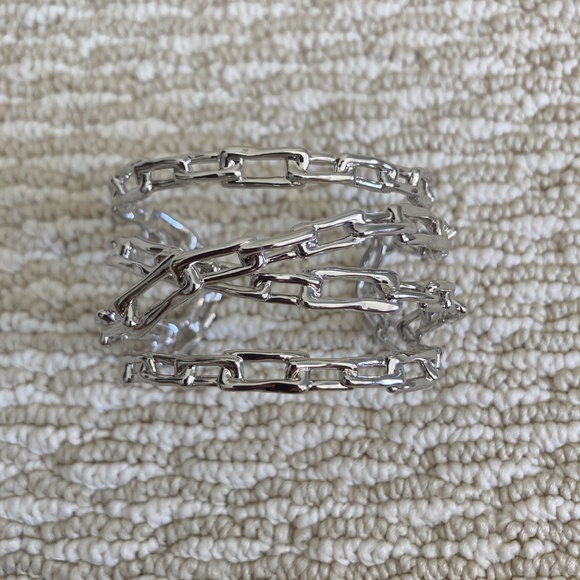 Alexis Bittar wrapped silver chain cuff bracelet - Picture 3 of 5
